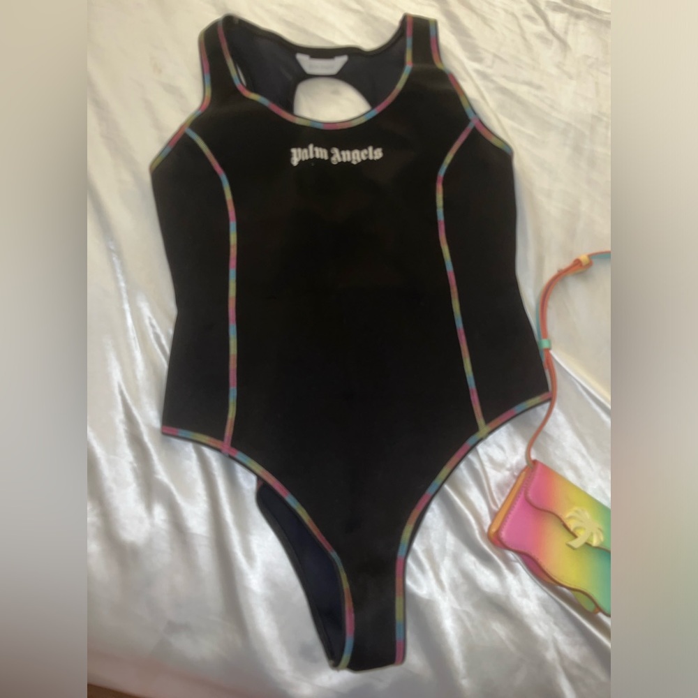 Palm angels bathing suit sz xl + Palm angels mini cross body bag